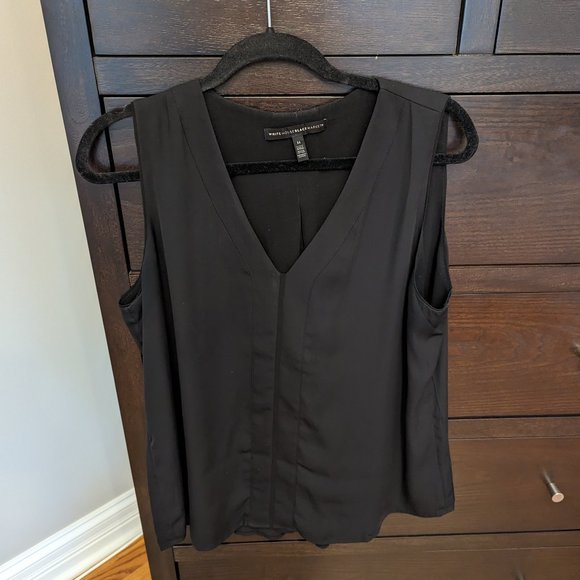 V-Neck Pleated Back Shell from WHBM - Picture 1 of 3